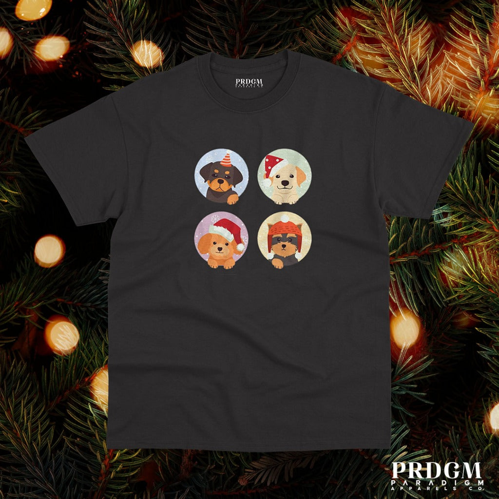 LIMITED EDITION: CHRISTMAS DOG TEES COLLECTION | 4 DOGS | Aesthetic Dog prints T-shirt