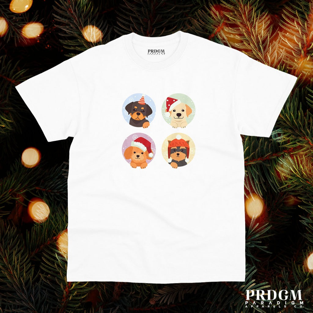 LIMITED EDITION: CHRISTMAS DOG TEES COLLECTION | 4 DOGS | Aesthetic Dog prints T-shirt